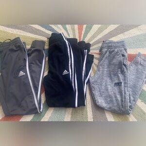 Adidas& Nike  Kids' Black and Gray Track Pants
